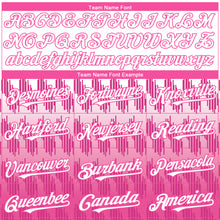 Load image into Gallery viewer, Custom White Pink 3D Pattern Design Lines Authentic Baseball Jersey