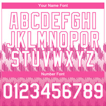 Load image into Gallery viewer, Custom White Pink 3D Pattern Design Lines Authentic Baseball Jersey