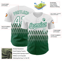 Load image into Gallery viewer, Custom White Kelly Green 3D Pattern Design Lines Authentic Baseball Jersey