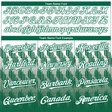 Load image into Gallery viewer, Custom White Kelly Green 3D Pattern Design Lines Authentic Baseball Jersey