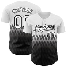 Load image into Gallery viewer, Custom White Black 3D Pattern Design Lines Authentic Baseball Jersey