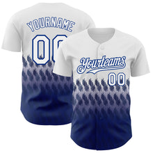 Загрузить изображение в средство просмотра галереи, Custom White Royal 3D Pattern Design Lines Authentic Baseball Jersey