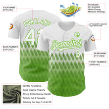 Laden Sie das Bild in den Galerie-Viewer, Custom White Neon Green 3D Pattern Design Lines Authentic Baseball Jersey