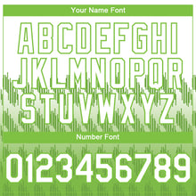 Laden Sie das Bild in den Galerie-Viewer, Custom White Neon Green 3D Pattern Design Lines Authentic Baseball Jersey