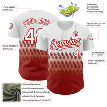 Charger l'image dans la galerie, Custom White Red 3D Pattern Design Lines Authentic Baseball Jersey