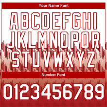 Charger l'image dans la galerie, Custom White Red 3D Pattern Design Lines Authentic Baseball Jersey