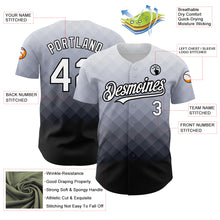 Laden Sie das Bild in den Galerie-Viewer, Custom Gray White-Black 3D Pattern Design Gradient Square Shape Authentic Baseball Jersey