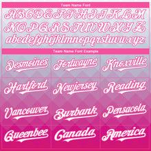 Laden Sie das Bild in den Galerie-Viewer, Custom Gray White-Pink 3D Pattern Design Gradient Square Shape Authentic Baseball Jersey