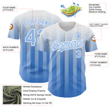 Laden Sie das Bild in den Galerie-Viewer, Custom White Light Blue 3D Pattern Design Stripes Authentic Baseball Jersey