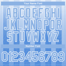 Laden Sie das Bild in den Galerie-Viewer, Custom White Light Blue 3D Pattern Design Stripes Authentic Baseball Jersey