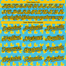 Charger l'image dans la galerie, Custom Sky Blue Yellow-Black 3D Pattern Design Duck Authentic Baseball Jersey