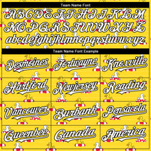 Load image into Gallery viewer, Custom Yellow White-Black 3D Pattern Design Duck Authentic Baseball Jersey