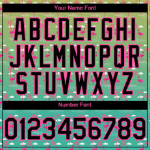 Laden Sie das Bild in den Galerie-Viewer, Custom Green Black-Pink 3D Pattern Design Tropical Hawaii Palm Trees And Flamingo Authentic Baseball Jersey