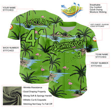 Charger l'image dans la galerie, Custom Neon Green Black 3D Pattern Design Tropical Hawaii Palm Trees Authentic Baseball Jersey
