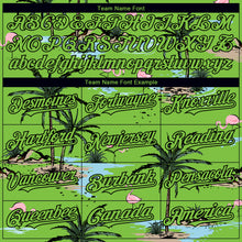 Charger l'image dans la galerie, Custom Neon Green Black 3D Pattern Design Tropical Hawaii Palm Trees Authentic Baseball Jersey