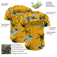 Загрузить изображение в средство просмотра галереи, Custom Yellow Black 3D Pattern Design Tropical Hawaii Palm Trees Authentic Baseball Jersey