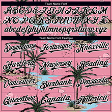 Laden Sie das Bild in den Galerie-Viewer, Custom Medium Pink Black-White 3D Pattern Design Tropical Hawaii Palm Trees Authentic Baseball Jersey