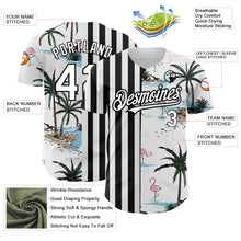Загрузить изображение в средство просмотра галереи, Custom White Black 3D Pattern Design Tropical Hawaii Palm Trees Authentic Baseball Jersey