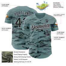 Load image into Gallery viewer, Custom Green Black Gray 3D Pattern Design Mountain Authentic Baseball Jersey