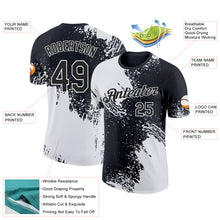 Load image into Gallery viewer, Custom White Black 3D Pattern Design Abstract Brush Stroke Performance T-Shirt