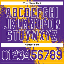 Load image into Gallery viewer, Custom Gold Purple-White 3D Pattern Design Abstract Brush Stroke Performance T-Shirt