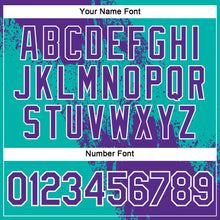 Загрузить изображение в средство просмотра галереи, Custom Purple Aqua-White 3D Pattern Design Abstract Brush Stroke Performance T-Shirt