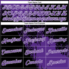 Загрузить изображение в средство просмотра галереи, Custom Purple Black-White 3D Pattern Design Abstract Brush Stroke Performance T-Shirt