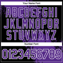 Загрузить изображение в средство просмотра галереи, Custom Purple Black-White 3D Pattern Design Abstract Brush Stroke Performance T-Shirt