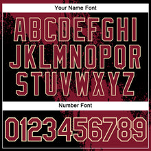 Load image into Gallery viewer, Custom Crimson Black-Cream 3D Pattern Design Abstract Brush Stroke Performance T-Shirt