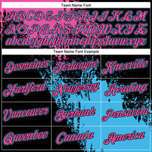 Загрузить изображение в средство просмотра галереи, Custom Black Pink-Sky Blue 3D Pattern Design Abstract Brush Stroke Performance T-Shirt