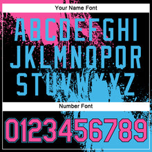 Загрузить изображение в средство просмотра галереи, Custom Black Pink-Sky Blue 3D Pattern Design Abstract Brush Stroke Performance T-Shirt