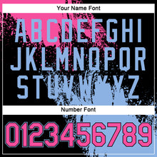 Load image into Gallery viewer, Custom Black Pink-Light Blue 3D Pattern Design Abstract Brush Stroke Performance T-Shirt