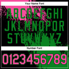 Load image into Gallery viewer, Custom Black Pink-Grass Green 3D Pattern Design Abstract Brush Stroke Performance T-Shirt