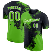 Load image into Gallery viewer, Custom Aurora Green Black-White 3D Pattern Design Abstract Brush Stroke Performance T-Shirt