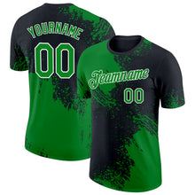 Load image into Gallery viewer, Custom Grass Green Black-White 3D Pattern Design Abstract Brush Stroke Performance T-Shirt