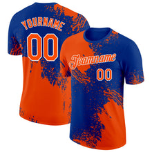 Загрузить изображение в средство просмотра галереи, Custom Orange Royal-White 3D Pattern Design Abstract Brush Stroke Performance T-Shirt