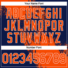 Загрузить изображение в средство просмотра галереи, Custom Orange Navy-White 3D Pattern Design Abstract Brush Stroke Performance T-Shirt