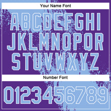 Загрузить изображение в средство просмотра галереи, Custom Light Blue Purple-White 3D Pattern Design Abstract Brush Stroke Performance T-Shirt