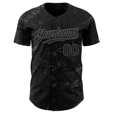 Загрузить изображение в средство просмотра галереи, Custom Black Steel Gray 3D Pattern Design Abstract Splatter Texture Authentic Baseball Jersey