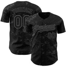 Загрузить изображение в средство просмотра галереи, Custom Black Steel Gray 3D Pattern Design Abstract Splatter Texture Authentic Baseball Jersey