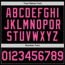 Load image into Gallery viewer, Custom Black Pink-Thunder Blue 3D Pattern Design Geometric Shapes Authentic Baseball Jersey