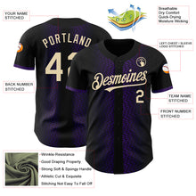 Load image into Gallery viewer, Custom Black Cream-Purple 3D Pattern Design Geometric Shapes Authentic Baseball Jersey