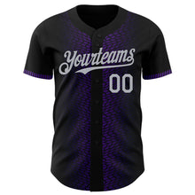 Charger l'image dans la galerie, Custom Black Gray-Purple 3D Pattern Design Geometric Shapes Authentic Baseball Jersey