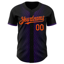 Load image into Gallery viewer, Custom Black Orange-Purple 3D Pattern Design Geometric Shapes Authentic Baseball Jersey