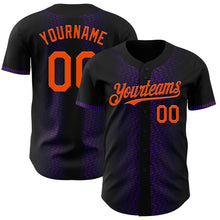 Load image into Gallery viewer, Custom Black Orange-Purple 3D Pattern Design Geometric Shapes Authentic Baseball Jersey