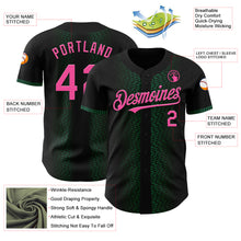 Загрузить изображение в средство просмотра галереи, Custom Black Pink-Kelly Green 3D Pattern Design Geometric Shapes Authentic Baseball Jersey