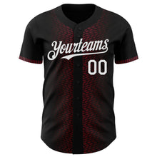 Load image into Gallery viewer, Custom Black White-Burgundy 3D Pattern Design Geometric Shapes Authentic Baseball Jersey