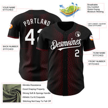 Load image into Gallery viewer, Custom Black White-Burgundy 3D Pattern Design Geometric Shapes Authentic Baseball Jersey