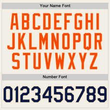 Загрузить изображение в средство просмотра галереи, Custom Cream Navy-Orange 3D Pattern Design Confetti Authentic Baseball Jersey