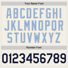 Загрузить изображение в средство просмотра галереи, Custom Cream Navy-Light Blue 3D Pattern Design Confetti Authentic Baseball Jersey